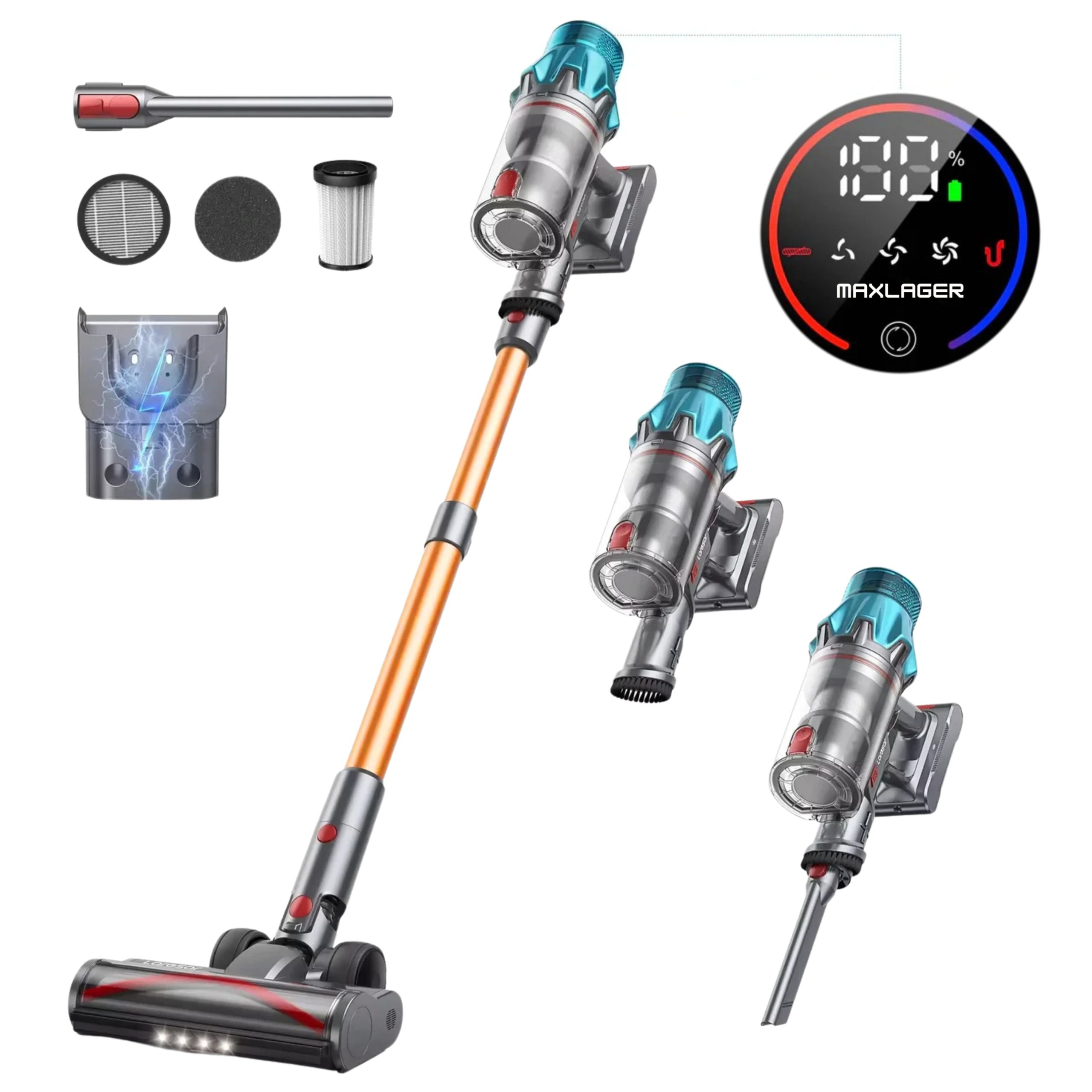 Maxlager Ultra X7 - 550W – 50 kPa Avancerad Sladdlös Dammsugare - Skaftdammsugare - Image 2
