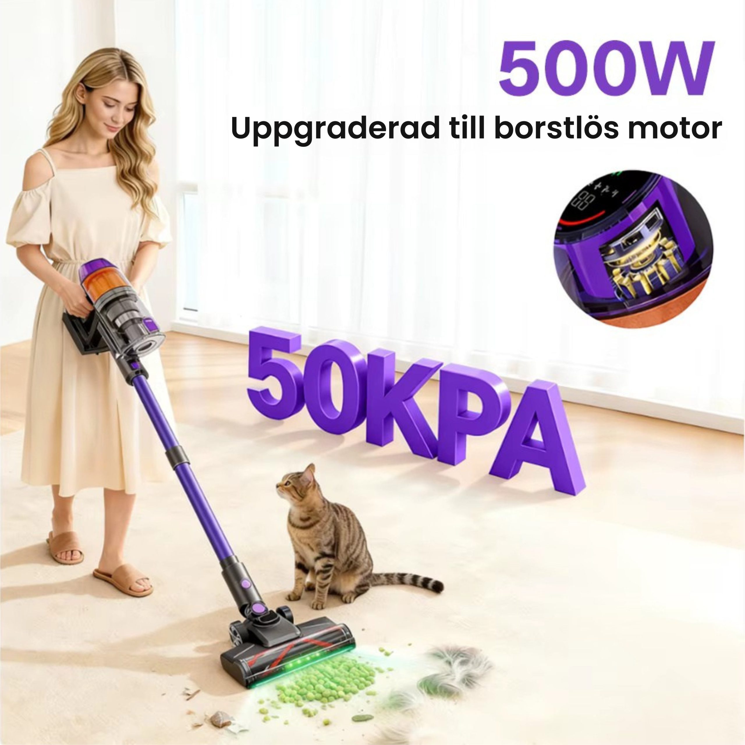 Maxlager V11 Detect Light - 500W – 50 kPa Sladdlös Dammsugare - Skaftdammsugare - Image 3