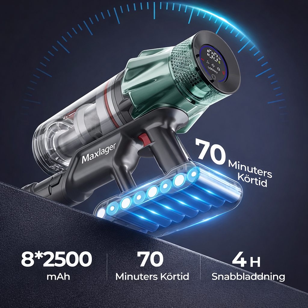 Maxlager V7 Pro Sladdlös Dammsugare - 600W 65 kPa - Skaftdammsugare - Image 2